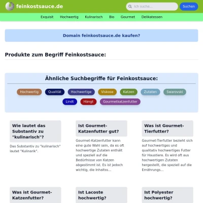 Screenshot feinkostsauce.de