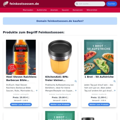 Screenshot feinkostsossen.de