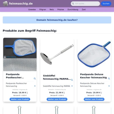 Screenshot feinmaschig.de