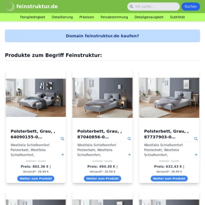 Screenshot feinstruktur.de