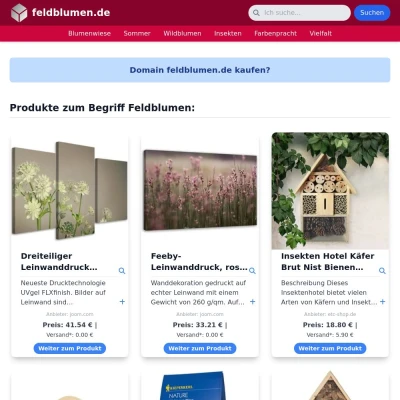 Screenshot feldblumen.de