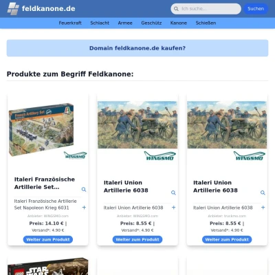 Screenshot feldkanone.de