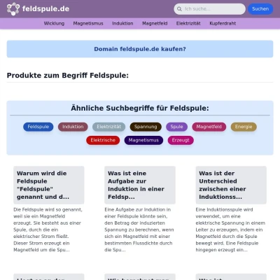 Screenshot feldspule.de