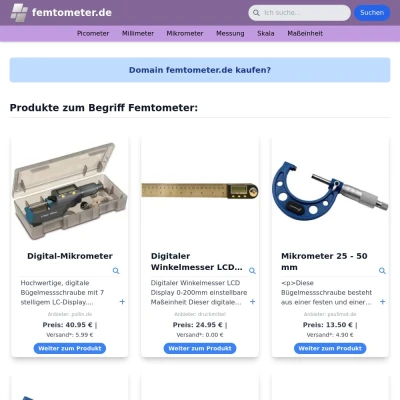 Screenshot femtometer.de