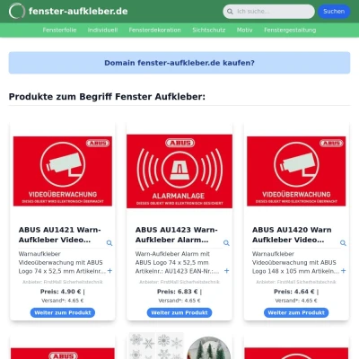 Screenshot fenster-aufkleber.de