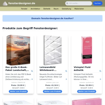 Screenshot fensterdesigner.de