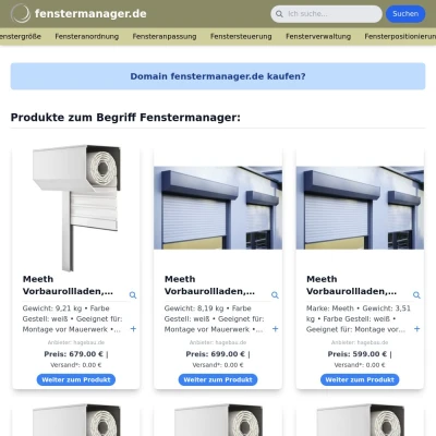 Screenshot fenstermanager.de