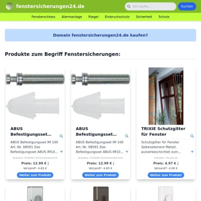 Screenshot fenstersicherungen24.de