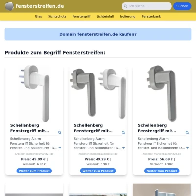 Screenshot fensterstreifen.de