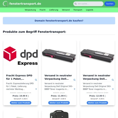 Screenshot fenstertransport.de