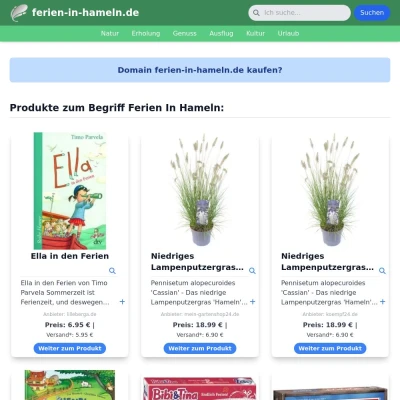 Screenshot ferien-in-hameln.de