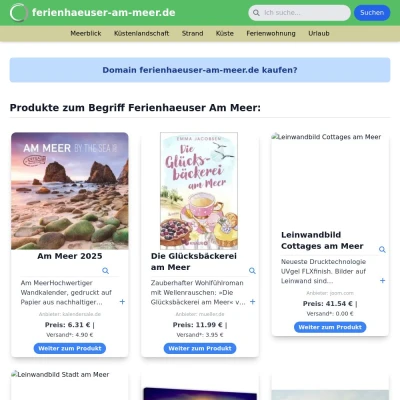 Screenshot ferienhaeuser-am-meer.de