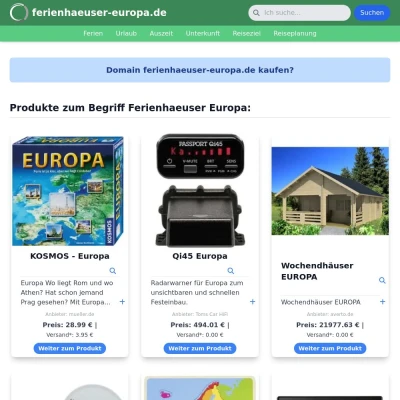 Screenshot ferienhaeuser-europa.de