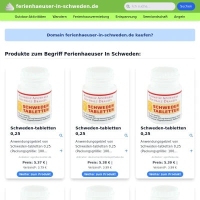 Screenshot ferienhaeuser-in-schweden.de