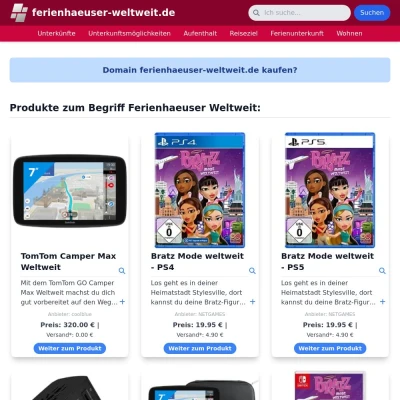 Screenshot ferienhaeuser-weltweit.de