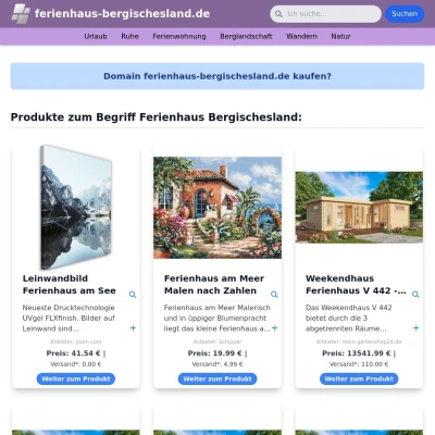 Screenshot ferienhaus-bergischesland.de