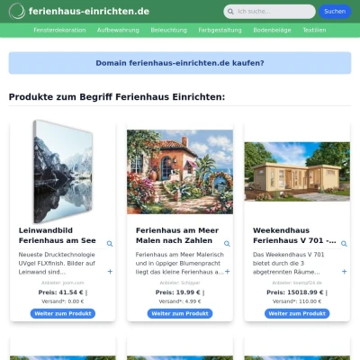 Screenshot ferienhaus-einrichten.de