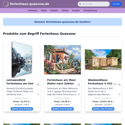 Screenshot ferienhaus-quassow.de