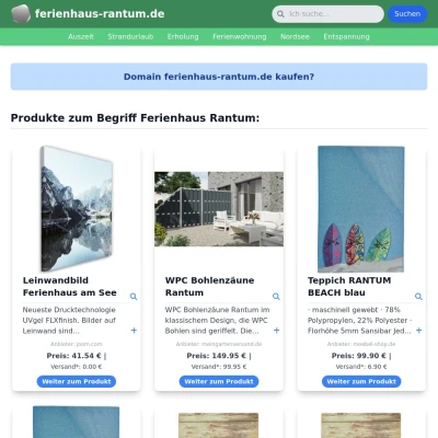 Screenshot ferienhaus-rantum.de