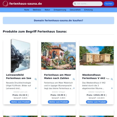Screenshot ferienhaus-sauna.de
