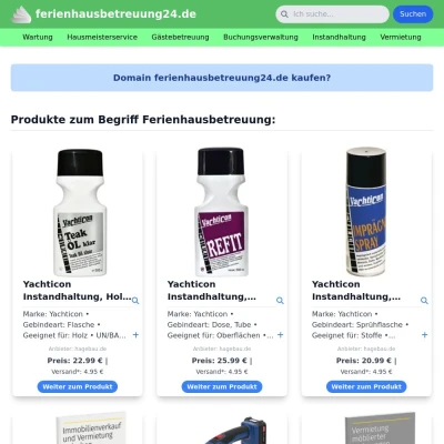 Screenshot ferienhausbetreuung24.de