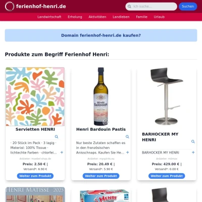 Screenshot ferienhof-henri.de