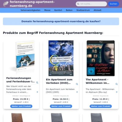 Screenshot ferienwohnung-apartment-nuernberg.de