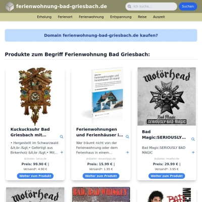 Screenshot ferienwohnung-bad-griesbach.de