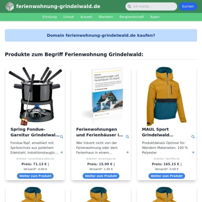 Screenshot ferienwohnung-grindelwald.de