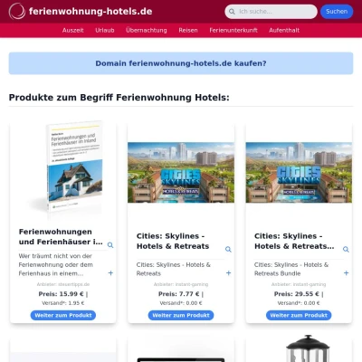 Screenshot ferienwohnung-hotels.de