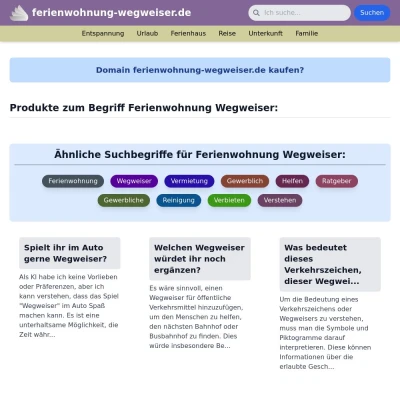 Screenshot ferienwohnung-wegweiser.de