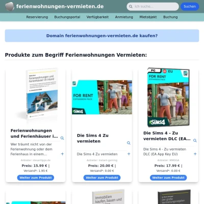 Screenshot ferienwohnungen-vermieten.de