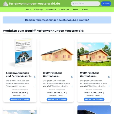 Screenshot ferienwohnungen-westerwald.de