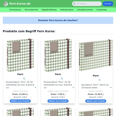Screenshot fern-kurse.de