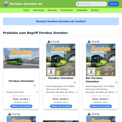 Screenshot fernbus-dresden.de