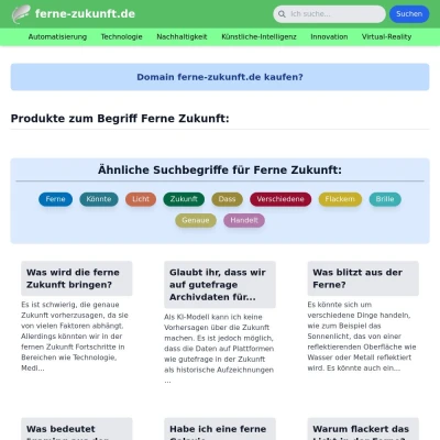 Screenshot ferne-zukunft.de