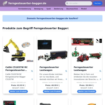 Screenshot ferngesteuerter-bagger.de