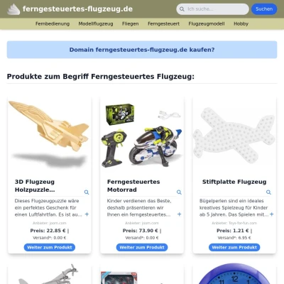 Screenshot ferngesteuertes-flugzeug.de