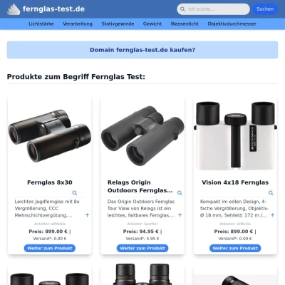 Screenshot fernglas-test.de