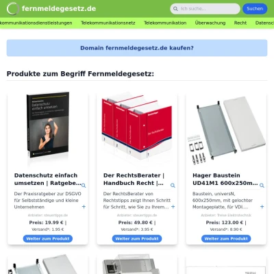 Screenshot fernmeldegesetz.de