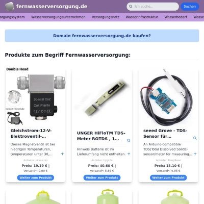 Screenshot fernwasserversorgung.de