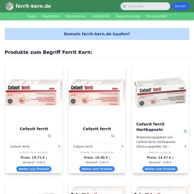 Screenshot ferrit-kern.de