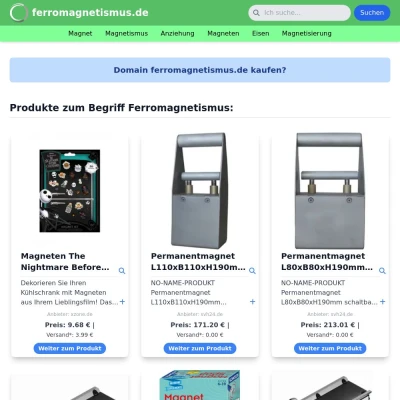 Screenshot ferromagnetismus.de