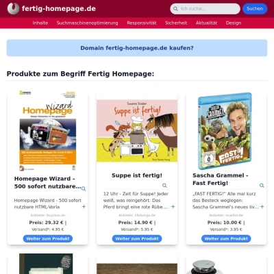 Screenshot fertig-homepage.de