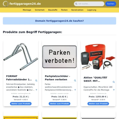 Screenshot fertiggaragen24.de