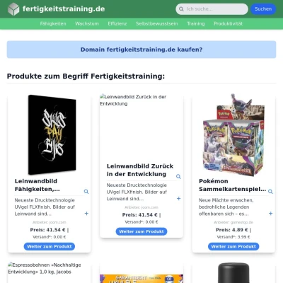 Screenshot fertigkeitstraining.de