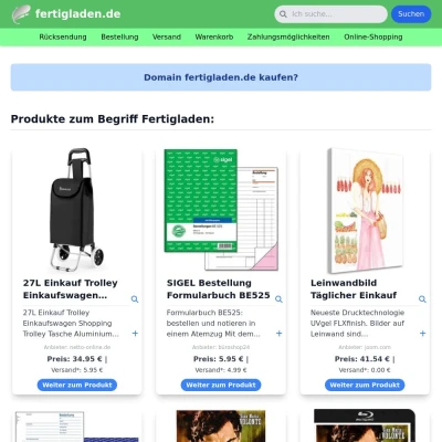 Screenshot fertigladen.de