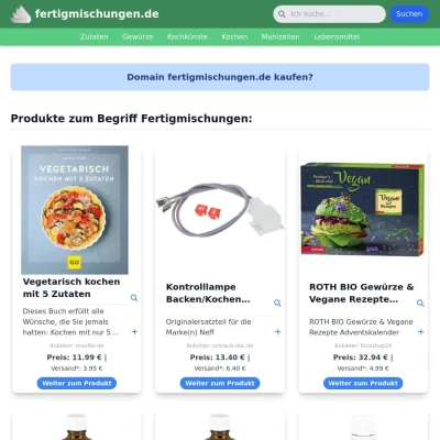 Screenshot fertigmischungen.de