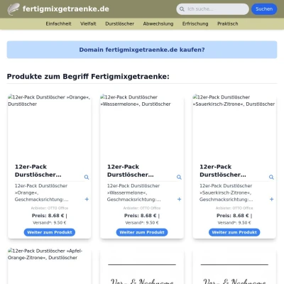 Screenshot fertigmixgetraenke.de