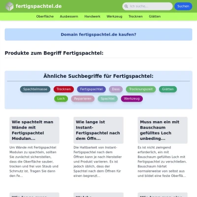 Screenshot fertigspachtel.de